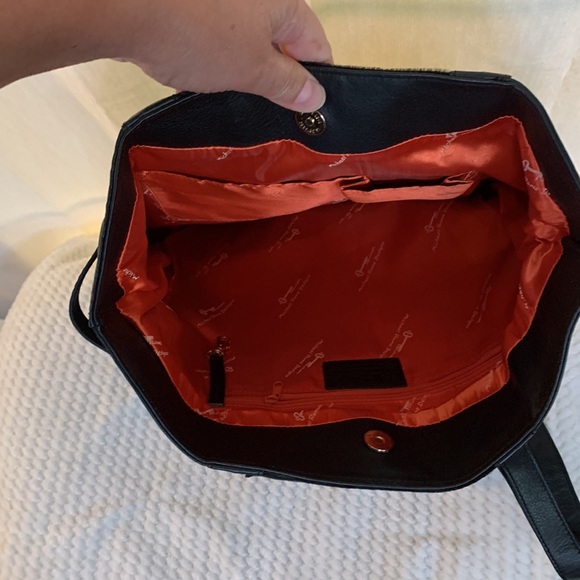 Michael Rome Designs Leather Tote Handbag - Picture 7 of 8